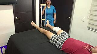 whoa horny nurse wife with huge tits and ass rides cock reverse cowgirl then doggy 😍💦 homemade creampie reveal!