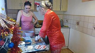 Thong-Wearing Babe Cooks Erotically In Lingerie Kitchen