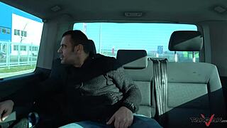 milf secretary double teamed hard in moving van!