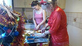 Thong-Wearing Babe Cooks Erotically In Lingerie Kitchen