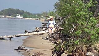 my beach milf bikini walk turns so wild