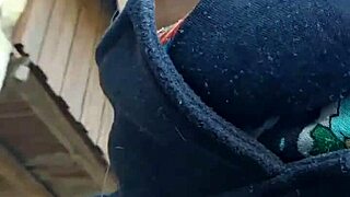 couple finds stranger for barn fuck with small tits