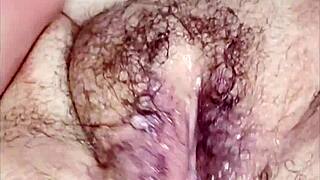 damn, this fat hairy latina milf takes huge toys deep in her wet pussy