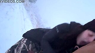 snowstorm mom risks tits out for cock nearly caught