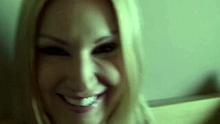 Blonde milf slips into stockings and bares it all