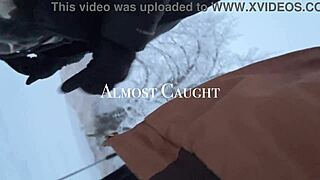 snowstorm mom risks tits out for cock nearly caught