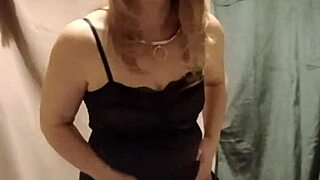 french maid slave flashes masturbates outdoors in stockings