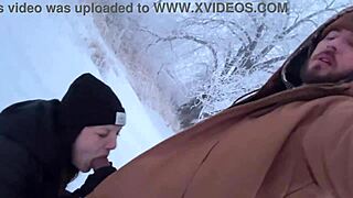 snowstorm mom risks tits out for cock nearly caught