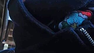 couple finds stranger for barn fuck with small tits