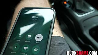 cuckold hubby spies wife's cheating then forces her onto lover's cock