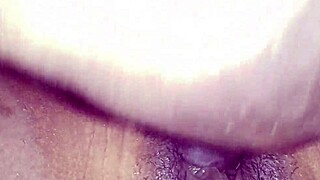 she loves it deep and hard squirting in her shaved pussy