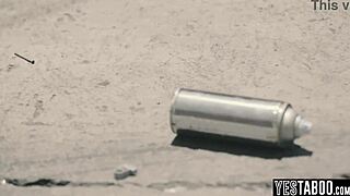 big tits milf cop straps on to punish tiny teen criminal hard