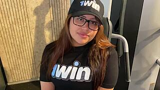 gym latina milf milks protein creampie from my cock