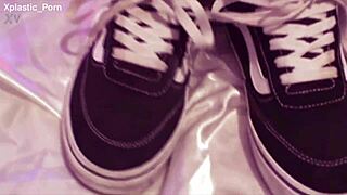 hottest mature milf fingers her juicy pussy in solo foot tease