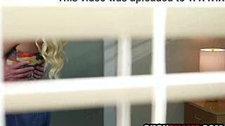 cuckold hubby spies wife's cheating then forces her onto lover's cock