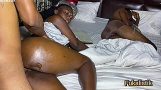 ebony stepmom sneaks bent over doggystyle fuck with huge black cock homemade taboo catch