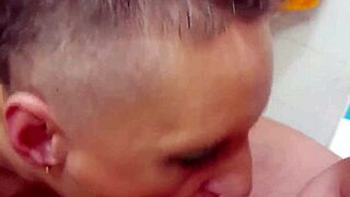 German milf Sandra blows clients raw