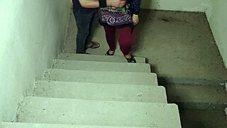 Stepbrother's cock too big for stepsister's tight pussy on stairs?