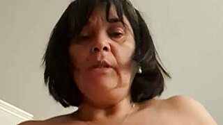 Chubby latina stepmom gallops stepson cock in homemade pov