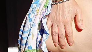 mature blonde spreads huge shaved pussy lips gaping wide