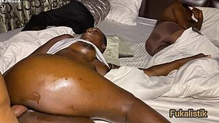 ebony stepmom sneaks bent over doggystyle fuck with huge black cock homemade taboo catch