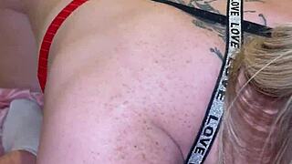 Step mom sucks stepson dick he creampies her pussy