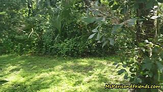 Ms Paris Spots Voyeurs And Delivers Park Blowjob Cumshot