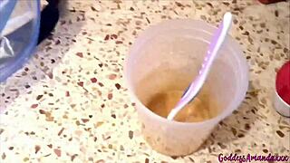 Watch me prep food and toothbrush to tease my pathetic piggy slave