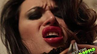 franceska's bdsm fetish diary fingers her lingerie solo in french style