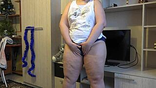 Chubby Redhead PAWG Christmas Double Anal Vaginal Dildo Penetration Big Ass