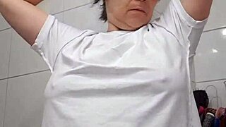 mom surprised in bathroom creampie fuck