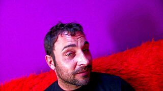 brunette mom in fishnets takes doggystyle pounding on bed