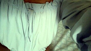 hot mexican milf fingers her huge wet pussy lips after lazy hubby fucks once