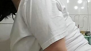 mom surprised in bathroom creampie fuck