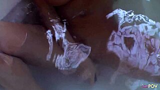 Two Busty Babes Dildo Fuck In Bathtub Over Shower