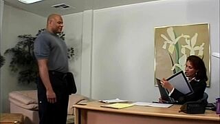 Passionate brunette screams riding massive interracial cock