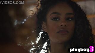 Scarlit Scandal Strips Big Ass Ebony Teen Outdoor Tease Small Tits Exposed