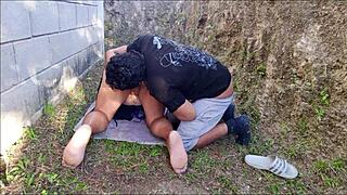 Chubby Stepmom's Big Ass and Pussy Gape from Outdoor Doggystyle Creampie