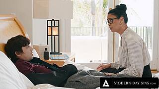 Sympathetic Teacher Handjobs Injured Teen's Big Cock to Cumshot Release