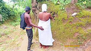 Ezewanyi The Naughty BBW Takes Big Black Cock Doggystyle On Village Road Outdoor Hardcore