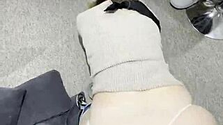 stepson bends mommy over in kitchen and fucks her wet pussy hard