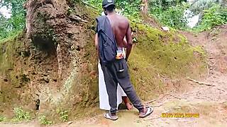 Ezewanyi The Naughty BBW Takes Big Black Cock Doggystyle On Village Road Outdoor Hardcore