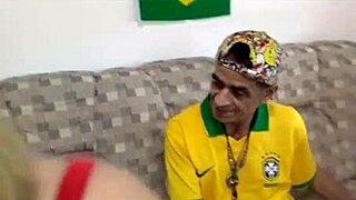 Teasing Myke Brasil's huge natural tits big nipples pussy lips