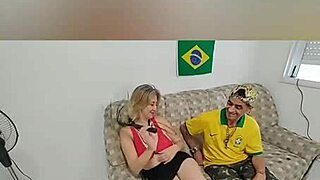 Teasing Myke Brasil's huge natural tits big nipples pussy lips