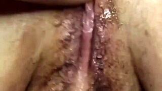 fat hairy milf's ass stretched by anal fisting and deep dildo pounds