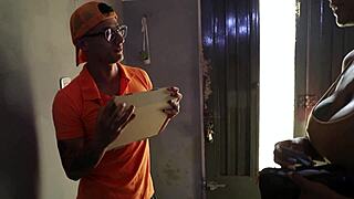 negra ebony big ass joins rappi guy for cum-swallowing threesome fuck