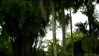 Brazilian Milf in Fishnets Bent Over Bed Takes Deep Doggystyle Anal and Throat Fuck