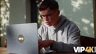 milf tempts nerd with fun beyond his games