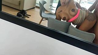 Latina Stepmom Stuck in Washer Takes Stepsons Hard Doggystyle