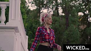 busty blonde kenzie taylor licks lollipop before sloppy bj